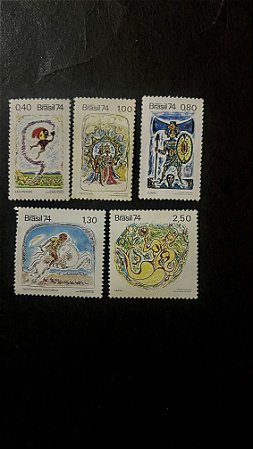 Série de Selos do Brasil - Divulgação das Lendas Populares Brasileiras - Brasil 1974 - Mint - ref.716
