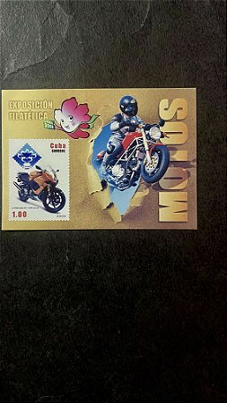 Bloco de Selos de Cuba - Exposicion Filatelica - Motos - Mint - ref.719