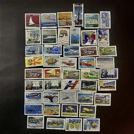 45 Selos Comemorativos do Brasil - Tema - Transportes - Mint - ref. 731