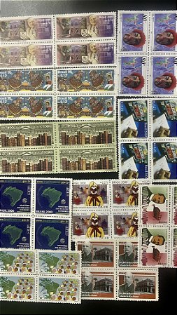 10 Quadras de Selos Comemorativos do Brasil - Mint - ref. 731
