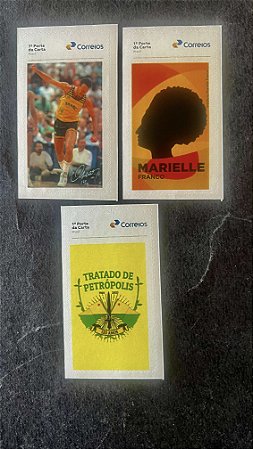 03 Selos Institucionais do Brasil - Oscar - Marielle- Tratado Petrópolis - Mint - ref. 732