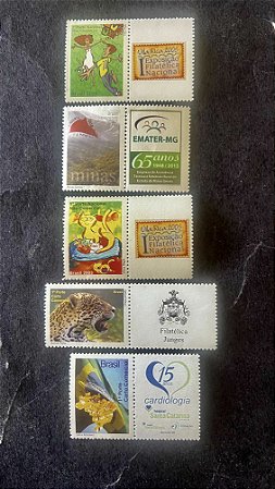 05 Selos Personalizados do Brasil - Mint - ref. 733