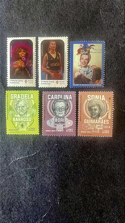 06 Selos Comemorativos do Brasil - Mulheres - Mint - ref. 734