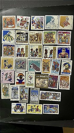 35 Selos Comemorativos do Brasil - Temáticos - Danças e Folclore - Mint - ref.745