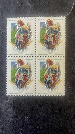 Quadra de Selos do Brasil - Profissão Bombeiros - Brasil 2022 - Mint - ref.748