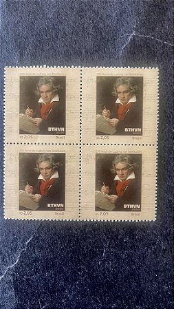 Quadra de Selos do Brasil - 250 Anos de Beethoven - Brasil 2020 - Mint - ref.750