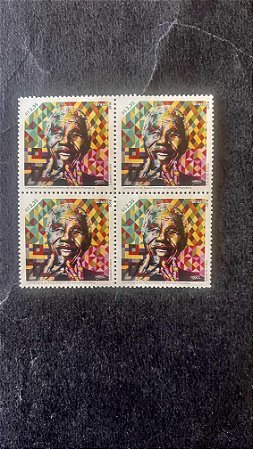 Quadra de Selos do Brasil - Centenário do Nascimento de Nelson Mandela - Brasil 2018 - Mint - ref.751