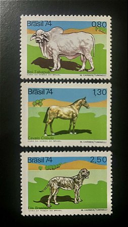 Série de Selos Comemorativos do Brasil - Animais Brasileiros - 1974 - Mint - ref.757