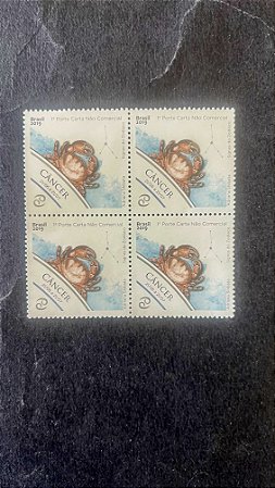 Quadra de Selos do Brasil - Signos do Zodiaco - Cancer - Brasil 2019 - Mint - ref.762