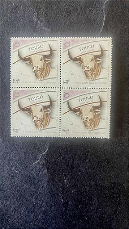 Quadra de Selos do Brasil - Signos do Zodiaco - Touro - Brasil 2019 - Mint - ref.768