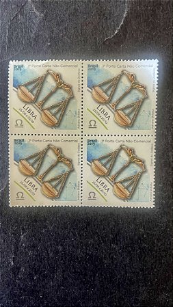 Quadra de Selos do Brasil - Signos do Zodiaco - Libra - Brasil 2019 - Mint - ref.769