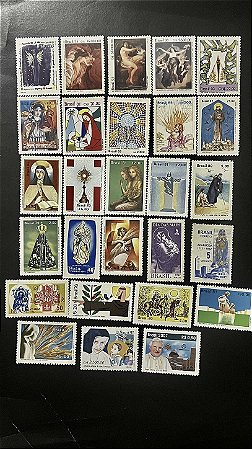 27 Selos Comemorativos do Brasil - Tematicos - Religiosos - Mint - ref.773
