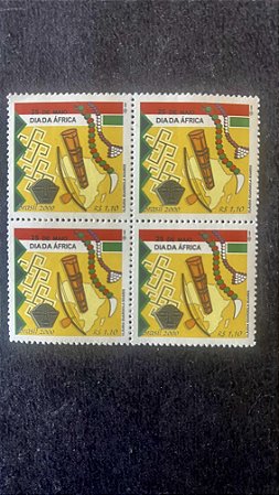 Quadra de Selos do Brasil - Dia da Africa - Brasil 2000 - Mint - ref.775