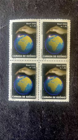 Quadra de Selos do Brasil - Camada de Ozonio - Brasil 2000 - Mint - ref.779