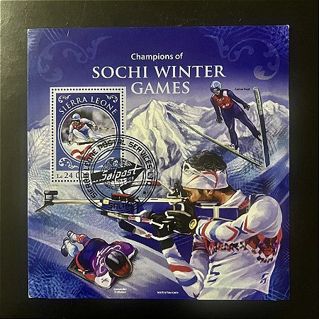 Bloco Grande de Selos Estrangeiros - Sochi Winter Games - Sierra Leone - ref.780