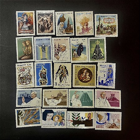 23 Selos Comemorativos do Brasil - Temáticos - Tema Religioso - Mint - ref.785