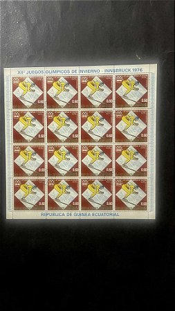 Folha de Selos da Rep. de Guinea Ecuatorial - XII Juegos Olimpicos de Invierno - 1976 - ref.787