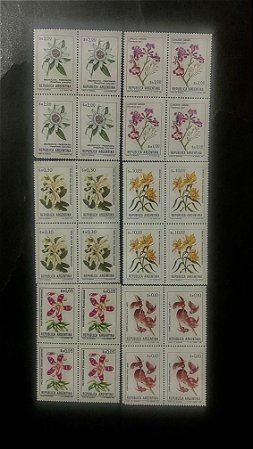 06 Quadras de Selos da Argentina - Temáticos - Flores - Mint - ref.797