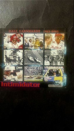 Bloco de Selos Dedicados ao Piloto da Nascar Dale Earnhardt - o Intimidator - ref.812