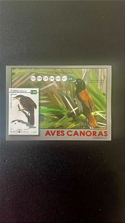 Bloco de Selos de Cuba - Aves Canoras - Mint - ref.817