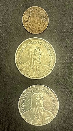 03 Moedas Estrangeiras - Suiça - 1919B - 2011 - 1973 - Mbc - ref.820