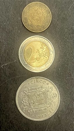 03 Moedas Estrangeiras - Espanha - 1947 - 1949 - 2022 - Mbc-sob - ref.822