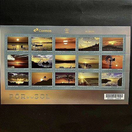 Folha Completa de Selos Comemorativos do Brasil - Por do Sol - 2022 - Mint - ref.823