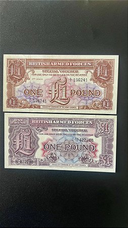 02 Voucher Especial das Forças Armadas Britanica - FE - ref.825