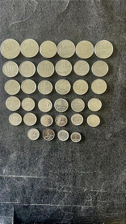 34 Moedas do Brasil Diferentes - Aço Inoxidável - Mbc - ref.835