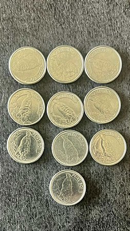 10 Moedas de Aço Inoxidável do Brasil - 100 Cruzeiros - 1992 - Mbc - ref.858