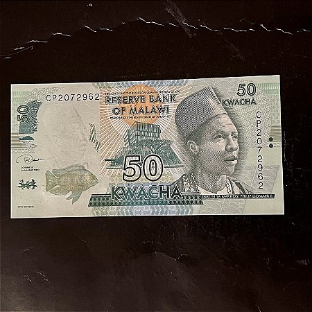 Cedula Estrangeira - 50 Kwacha - Malaui - Reserve Bank of Malawi - FE- ref.884