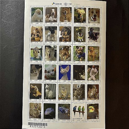 Folha Completa de Selos Comemorativos do Brasil - Upaep 2018 - Animais Domésticos - 2018 - Mint - ref.910