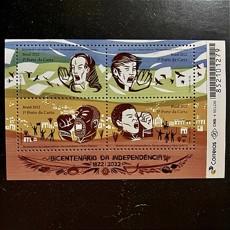 Bloco de Selos do Brasil - Bicentenário da Independencia - 2022 - Mint - ref.913