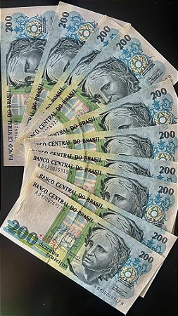 10 Cedulas de Duzentos Cruzeiros - Republica I Centenário - Sob-FE - ref.934