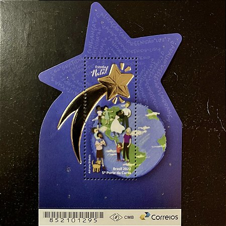 Bloco de Selos Comemorativos do Brasil - Estrela de Natal - 2022 - Mint - ref.945