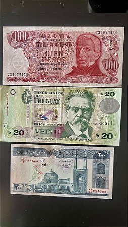 03 Cédulas Estrangeiras - Uruguay - Argentina - Iran - FE - ref.946