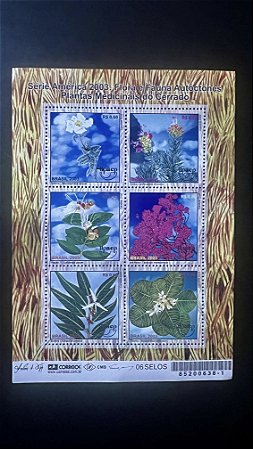 Bloco de Selos do Brasil - Plantas Medicinais do Cerrado - 2003 - Mint - ref.955