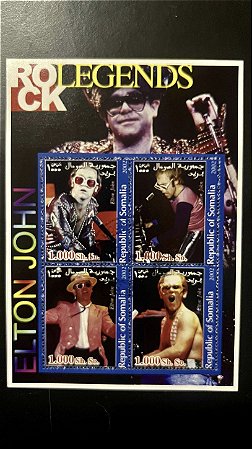Bloco de Selos Estrangeiros - Republique of Somalia - Rock Legends - Mint - ref.956