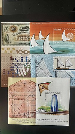 06 Blocos de Selos Comemorativos do Brasil - Mint - ref.961