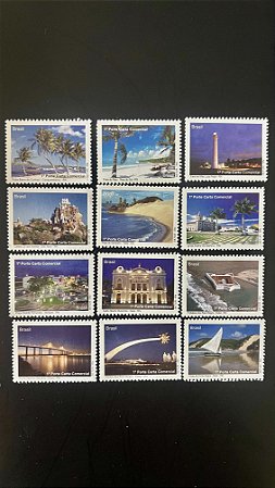 12 Selos Personalizados do Brasil - Rio Grande do Norte - Mint - ref.962