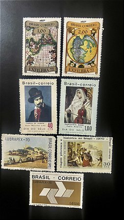 07 Selos Comemorativos do Brasil - 1970 - 1971 - 1972 - Novos - ref.963