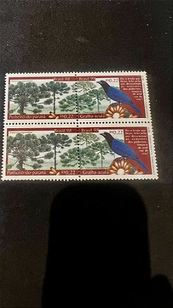 Quadra de Selos do Brasil - Pinheiro do Parana e Gralha Azul - Mint - ref.965