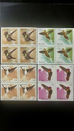 Série de Selos do Brasil - Fauna Brasileira - Beija-Flores - 1981 - Mint - ref.968