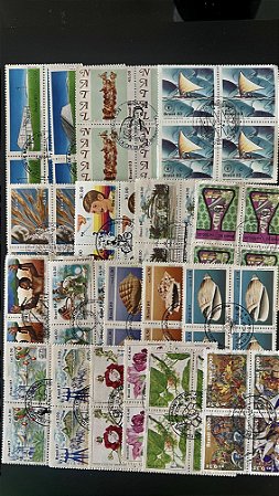 19 Quadras de Selos Comemorativos do Brasil - com carimbos - ref.973