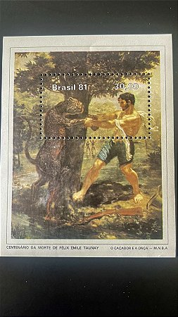 Bloco de Selos Comemorativos do Brasil - Centenário da Morte de Felix Taunay - 1981 - Mint - ref.975