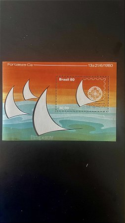 Bloco de Selos do Brasil - Brapex IV - Fortaleza CE - 1980 - Mint - ref.976