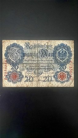 Cedula Estrangeira - Reichsbanknote de 20 Mark - 1914 - Bc - ref.982