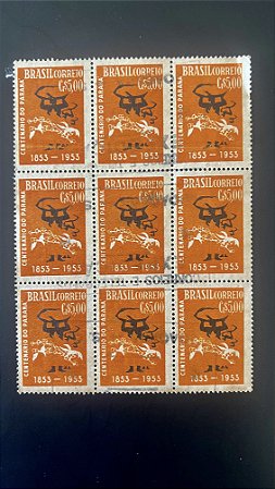 09 Selos do Brasil - Centenario da Emancipação Politica do Parana - 1953 - ref.1000