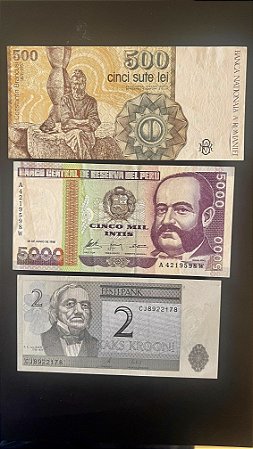 03 Cédulas Estrangeiras - Peru -Estonia - Romenia - FE - ref.1001