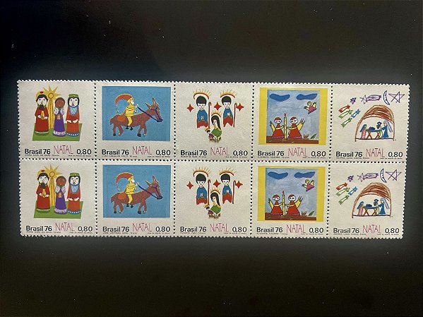 Série de Selos do Brasil - Natal 1976 - Mint - ref.1008